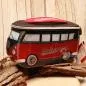 Preview: Kosmetiktasche Neopren VW T1 Bus rot - schwarz - kulturtasche bulli vw t1 bus volkswagen