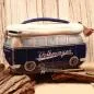 Preview: Kosmetiktasche Neopren VW T1 Bus blau - weiss - kulturtasche bulli vw t1 bus volkswagen blau