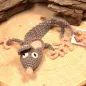 Preview: Lesezeichen Maus Billy Grau Handgehäkelt 100% Baumwolle Leseband Bookmark 31 cm