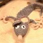 Preview: Lesezeichen Leseratte gehäkelt Billy grau - lesezeichen gehäkelt maus billy grau handmade