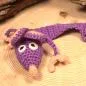 Preview: Lesezeichen Leseratte Lärry gehäkelt lila - lesezeichen gehäkelt maus laerry lila handmade