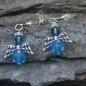 Preview: Mini Swarowski Engel-Ohrringe - ohrringe engel dunkelblau mini