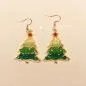 Preview: Ohrringe Weihnachten Mini-Perlen aufgefädelt als Zweig, vergoldeter Modeschmuck, handmade chic-peppig-bunt