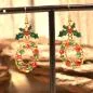 Preview: Ohrringe Weihnachten Kranz mit Perlen - ohrringe modeschmuck vergoldet weihnachten kranz