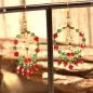 Preview: Ohrringe Weihnachten Kranz mit Perlen und Schleife - ohrringe modeschmuck vergoldet weihnachten kranz perlen schleife
