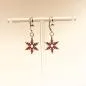 Preview: Ohrringe Schneeflocke Weihnachten in rot versilbert - ohrringe modeschmuck vergoldet weihnachten schneeflocke rot