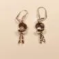Preview: Ohrringe Modeschmuck Kugelgrill versilbert mit Klappbrisur, Handmade Schmuck chic-peppig-bunt