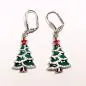 Preview: Ohrringe Weihnachten Weihnachtsbaum versilbert mit Klappbrisur, Modeschmuck handmade chic-peppig-bunt
