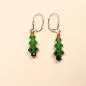 Preview: Ohrringe Weihnachtsschmuck kleiner Tannenbaum versilbert mit Klappbrisur handmade chic-peppig-bunt