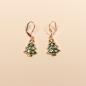 Preview: Ohrringe Weihnachtsschmuck Baum emailliert Rosegold mit Strass und Klappbrisur handmade chic-peppig-bunt