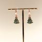 Preview: Ohrringe Baum grün emailiert Weihnachten rosegold