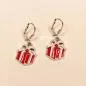 Preview: Ohrringe Weihnachtsschmuck Geschenk versilbert emailliert mit Klappbrisur, handmade chic-peppig-bunt