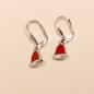 Preview: Ohrringe Glocke rot Weihnachten versilbert