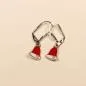 Preview: Ohrringe Weihnachtsschmuck Glocke versilbert mit Klappbrisur, handmade Schmuck chic-peppig-bunt