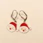 Preview: Ohrringe Weihnachtsschmuck Nikolaus Kopf versilbert emailliert mit Klappbrisur, handmade chic-peppig-bunt