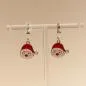 Preview: Ohrringe Nikolaus Kopf Weihnachtsschmuck rot -weiss - ohrringe modeschmuck versilbert weihnachten nikolaus kopf rot weiss