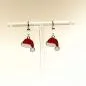 Preview: Ohrringe Weihnachten versilbert emaillierte Nikolaus Mütze - ohrringe modeschmuck versilbert weihnachten nikolaus muetze rot weiss
