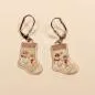 Preview: Ohrringe Weihnachtsschmuck Nikolaus Socke versilbert mit Klappbrisur handmade chic-peppig-bunt
