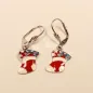 Preview: Ohrringe Weihnachtsschmuck Nikolaus Socke versilbert emailliert rot-weiß mit Klappbrisur, handmade chic-peppig-bunt