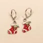 Preview: Ohrringe Weihnachtsschmuck Nikolaus Socke versilbert emailliert mit Strassstein und Klappbrisur, handmade chic-peppig-bunt