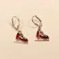 Preview: Ohrringe Weihnachtsschmuck Schlittschuhe versilbert mit Klappbrisur, handmade chic-peppig-bunt