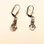 Preview: Ohrringe Modeschmuck Weihnachten Schneemann versilbert mit Klappbrisur, handmade chic-peppig-bunt