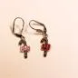 Preview: Ohrringe Modeschmuck Weihnachten Zuckerstange versilbert/emailliert grün-rot mit Klappbrisur, handmade chic-peppig-bunt