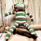 Preview: Kuscheltier Sockenaffe 40 cm grün - rot - creme gestreift von Hickups