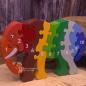 Mobile Preview: 3 D Holz Puzzle als Elefant mit den Zahlen von 1-10