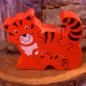 Preview: Holzpuzzle 3 D als Tiger mit Baby orange