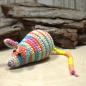 Preview: Gehäkelte Rechenmaus Stoffpuppe Stofftier Handmade Bunt Zählperlen 8cm Schulanfang