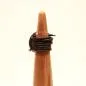 Preview: Damenring Blume des Lebens PVC Schlauch schwarz - ring damen blume des lebens versilbert kautschuk pvc band schwarz