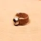Preview: Kork-Ring Hellbraun mit Preciosa Kristall – Damenring - ring damen kork swarowski stein braun variabel