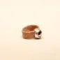 Preview: Kork-Ring Hellbraun mit Preciosa Kristall – Damenring - ring damen kork swarowski stein braun variabel