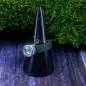 Preview: Damenring mit Kautschuk-Band grau und Swarovski-Stein schmal