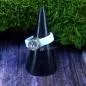 Preview: Damenring mit Kautschuk-Band weiß und Swarovski-Stein schmal