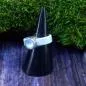 Preview: Damenring mit Kautschuk-Band weiß und Swarovski-Stein schmal