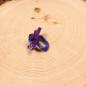 Preview: Kinderring Filz-Blume Lila-Blau – Bestickt Perlen