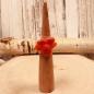 Preview: Kinderring Filz-Blume Orange-Rot – Farbenfroher Fingerring Handmade