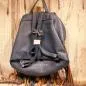 Preview: Rucksack Boho Leder blau Fransen - rucksack leder dunkelblau fransen stabil druckknopf