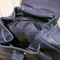 Preview: Rucksack Boho Leder blau Fransen - rucksack leder dunkelblau fransen stabil druckknopf