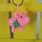Preview: Schlüsselanhänger gehäkeltes Glücksschwein rosa
