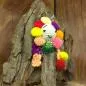 Preview: Schlüsselanhänger Blume - bunte Bommel - gehäkelt