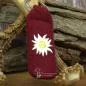 Preview: Filz-Schlüsselanhänger besticktes Edelweiß Trachtenstil - Schluesselanhaenger filz tracht edelweiss gestickt dunkelrot