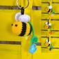 Preview: Schlüsselanhänger gehäkelte Biene dunkelblau