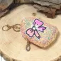 Preview: Schlüsselanhänger Mäppchen Glitzer Motiv Stoff Reißverschluss 10x6cm