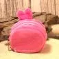 Preview: Detailansicht der Kugelkette und des Verschlusses am Stoffgeldbeutel Hase Unisex.