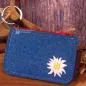 Preview: Schlüsselmappe blau Schlüsselmappe mit Edelweiß-Motiv aus Filz kleinSchlüsselmappe mit Edelweiß-Motiv aus Filz kleinmit Edelweiß-Motiv aus Filz klein