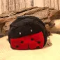 Preview: Detailansicht des Stoffgeldbeutel Marienkäfer mit Kugelkette und Verschluss am Schlüsselbund.