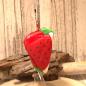 Preview: Geöffnete Münztasche Wassermelone (9 x 6 x 5 cm) mit Geldfach aus Nicki und Plüsch.